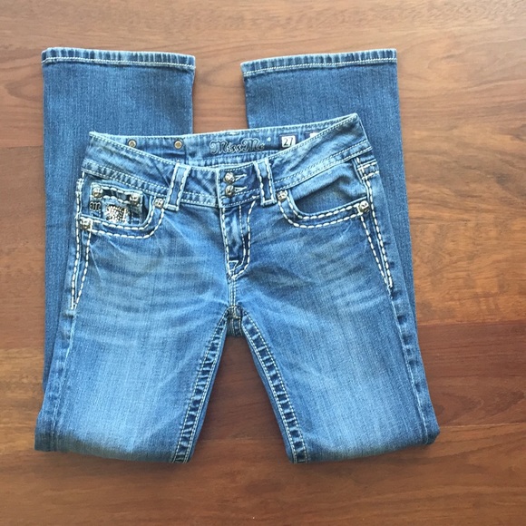 Miss Me Flap Pocket Jeans w Bling 💗 27 Boot - Picture 3 of 8